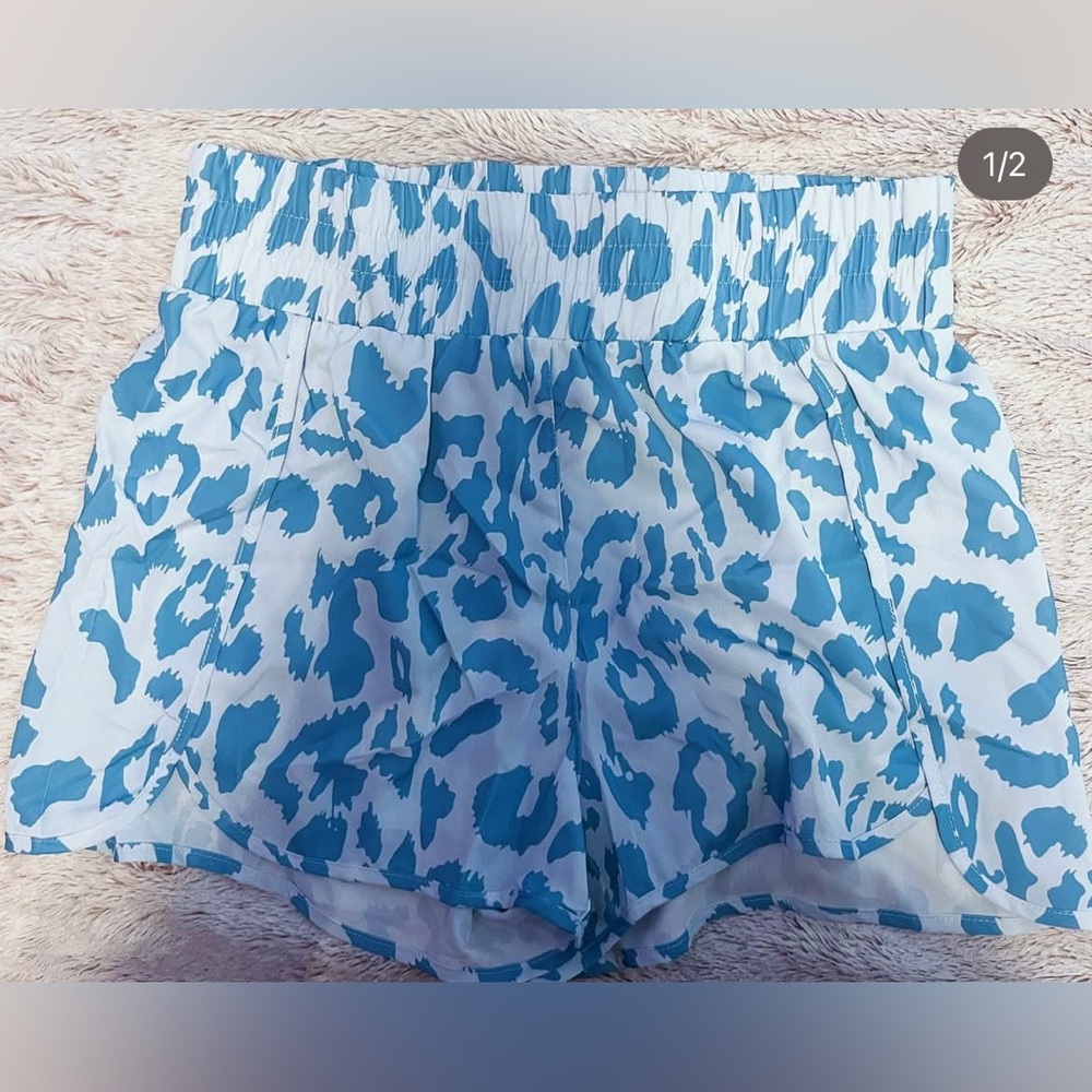 Blue and White Women's Shorts